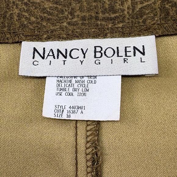 VTG 90s NANCY BOLEN City Girls Brown Faux Suede Western 2 pc. Set - Plus Size 18 - Picture 10 of 16